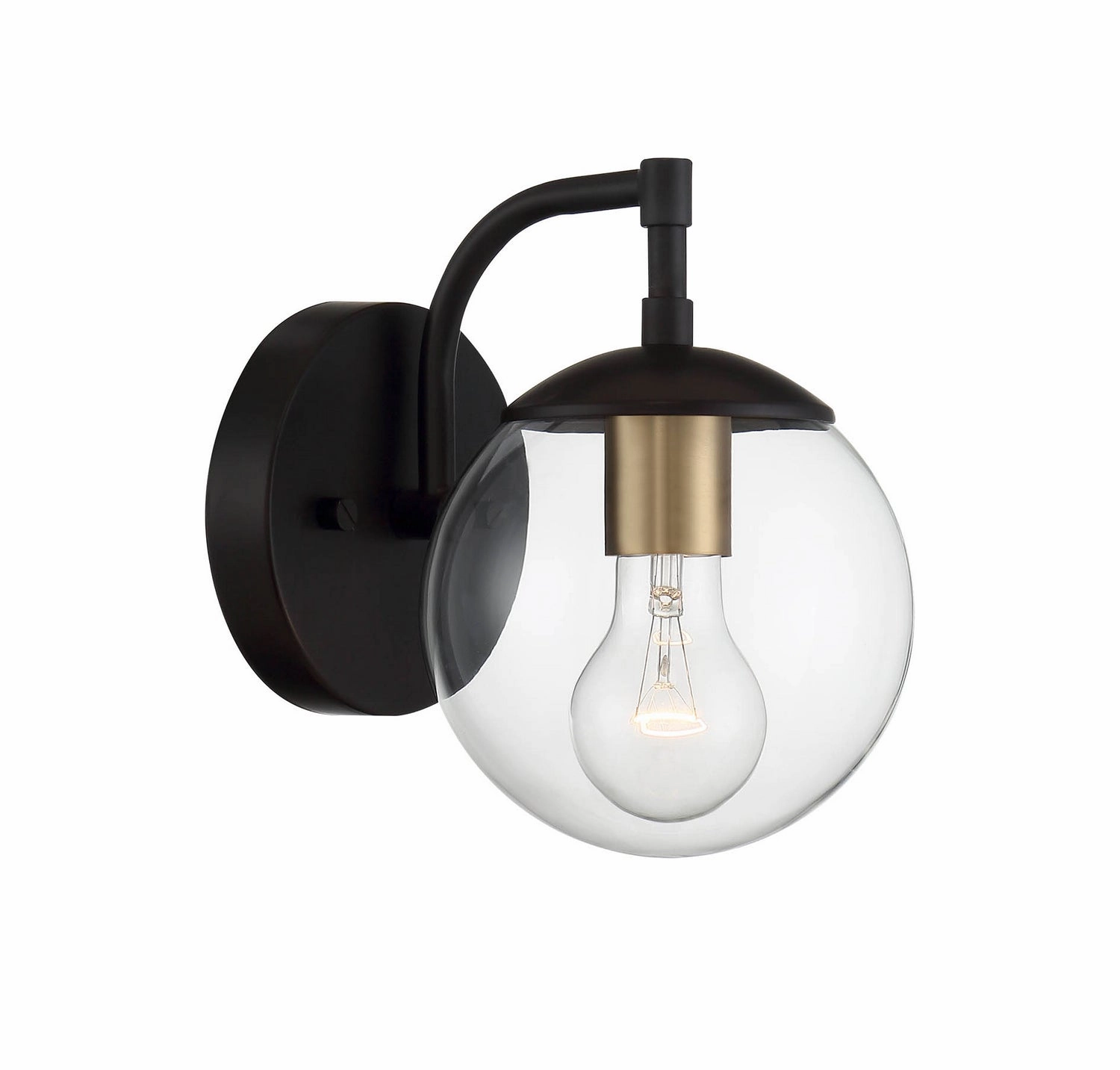 Moutd One Light Outdoor Wall Sconce Oil Rubbed Bronze with Natural Brass