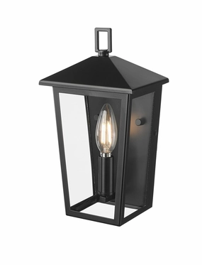 Munger One Light Outdoor Wall Sconce Powder Coated BlackOutdoor wall sconces with motion sensor