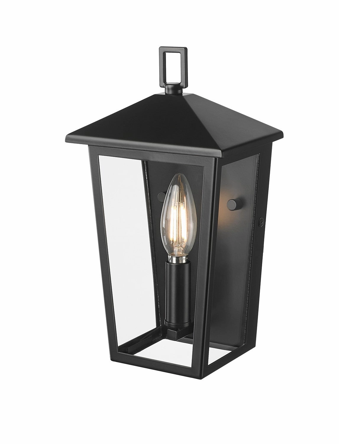 Munger One Light Outdoor Wall Sconce Powder Coated BlackOutdoor wall sconces with motion sensor