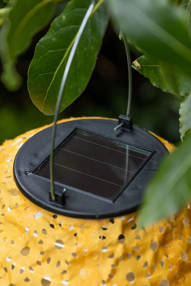 Mustard Yellow Hanging Outdoor Solar Lantern