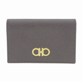 Best Price Today Salvatore Ferragamo Gancini  Leather Business Card Case (Pre-Owned)