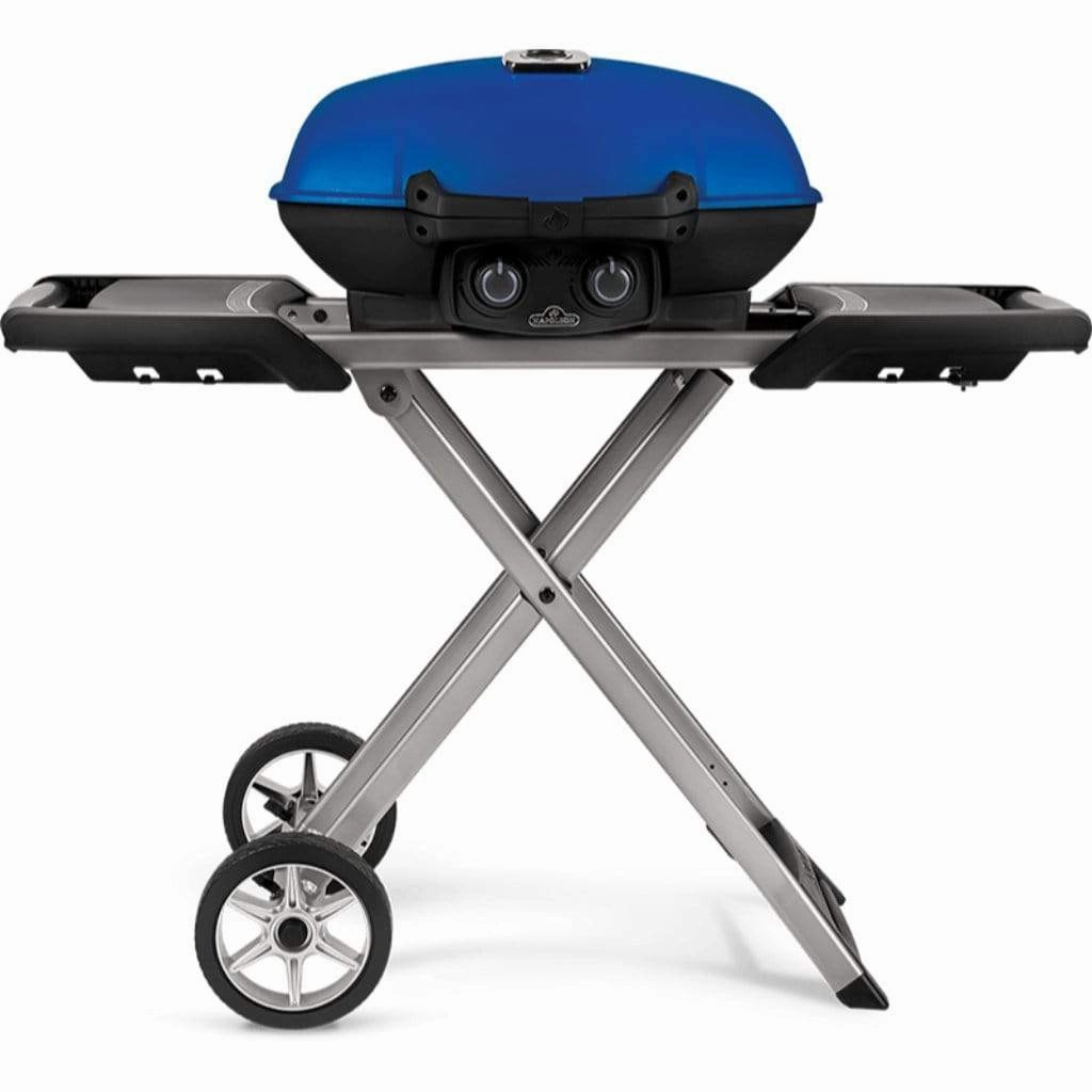 Napoleon TravelQ 285x with Scissor Cart and Griddle Liquid Propane Portable Gas Grill TQ285X-BL-1 professional outdoor BBQ grill set
