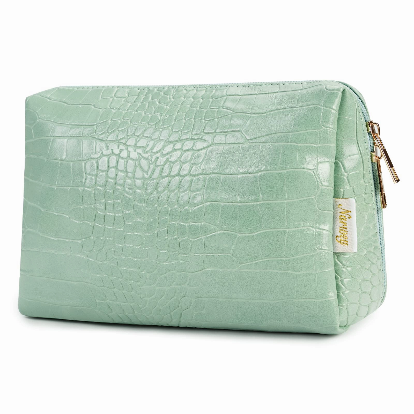 Special Price Offer Hot Price Drop Narwey Crocodile Grain Pu Leather Makeup Bag For Women