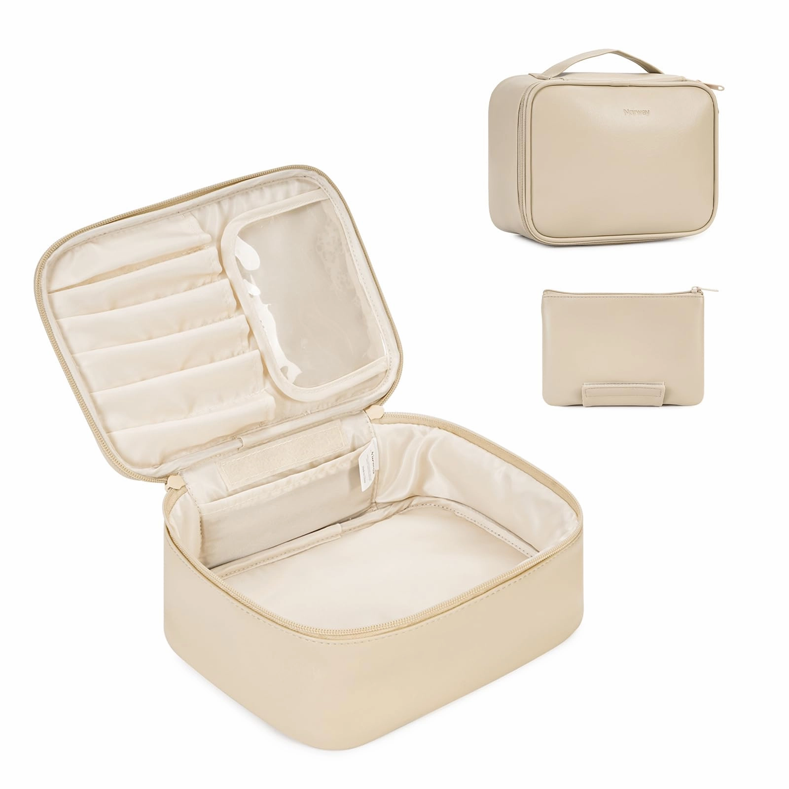 Narwey Vegan Leather Makeup Cosmetic Case Set (2 Pcs) Exclusive Hot Pick Clearance Alert Now