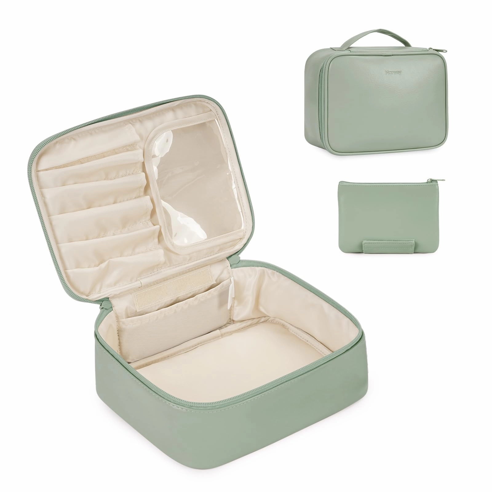 Shop Grab Now Narwey Vegan Leather Makeup Cosmetic Case Set (2 Pcs)