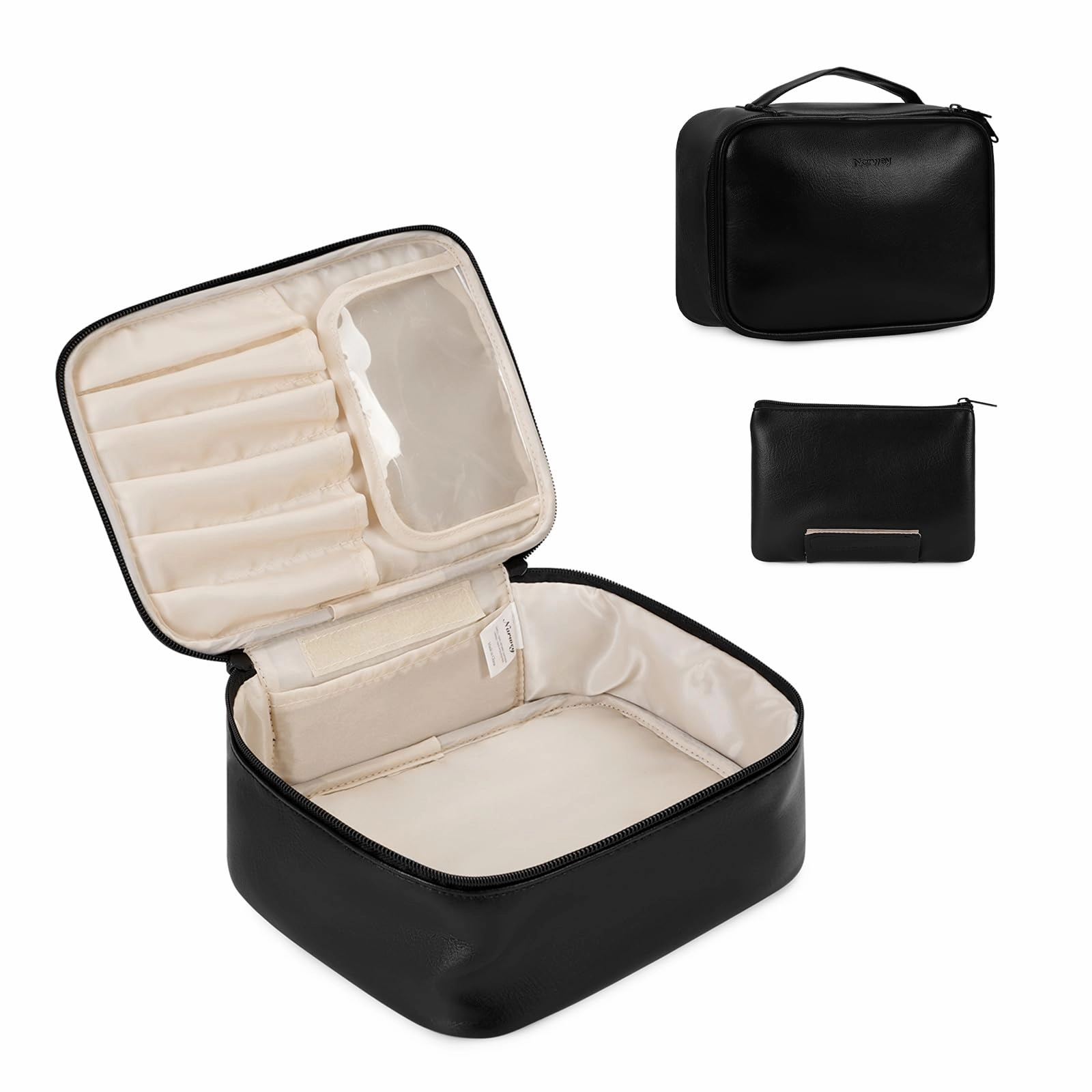 Todays Special Savings New Arrival Discount Narwey Vegan Leather Makeup Cosmetic Case Set (2 Pcs)