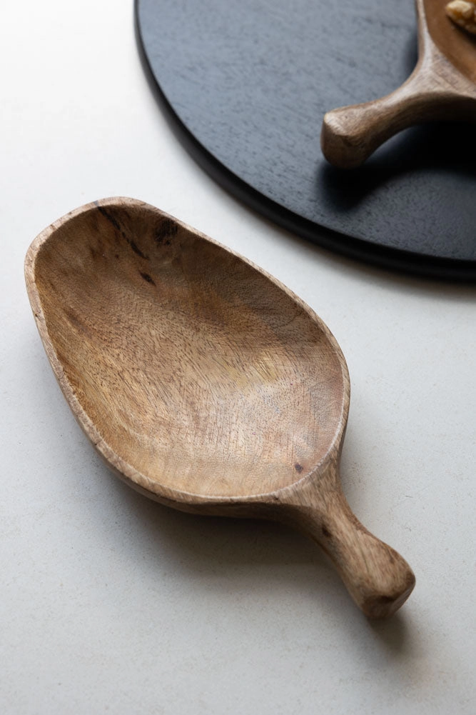 Natural Wood Carved Serving Dish