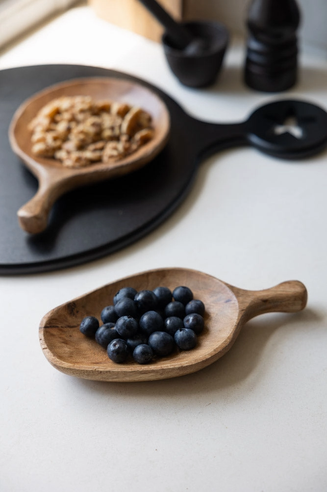 Natural Wood Carved Serving Dish