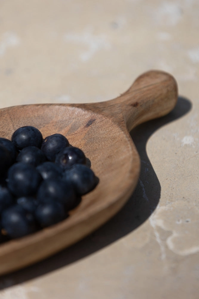 Natural Wood Carved Serving Dish