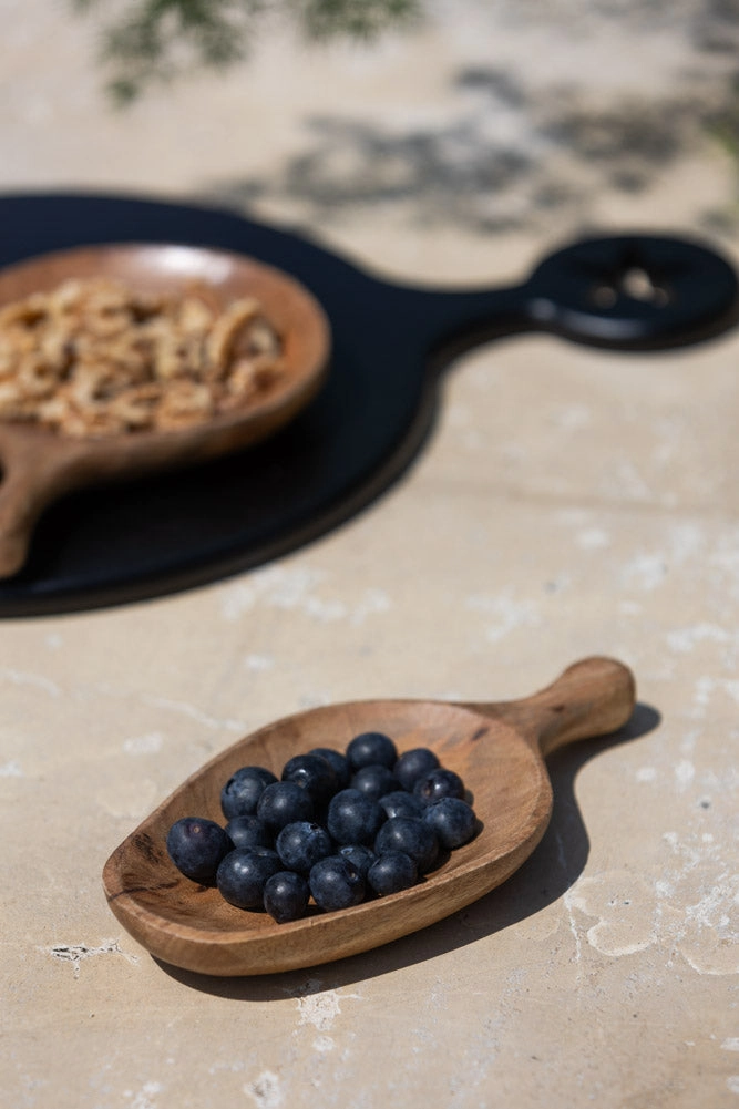 Natural Wood Carved Serving Dish