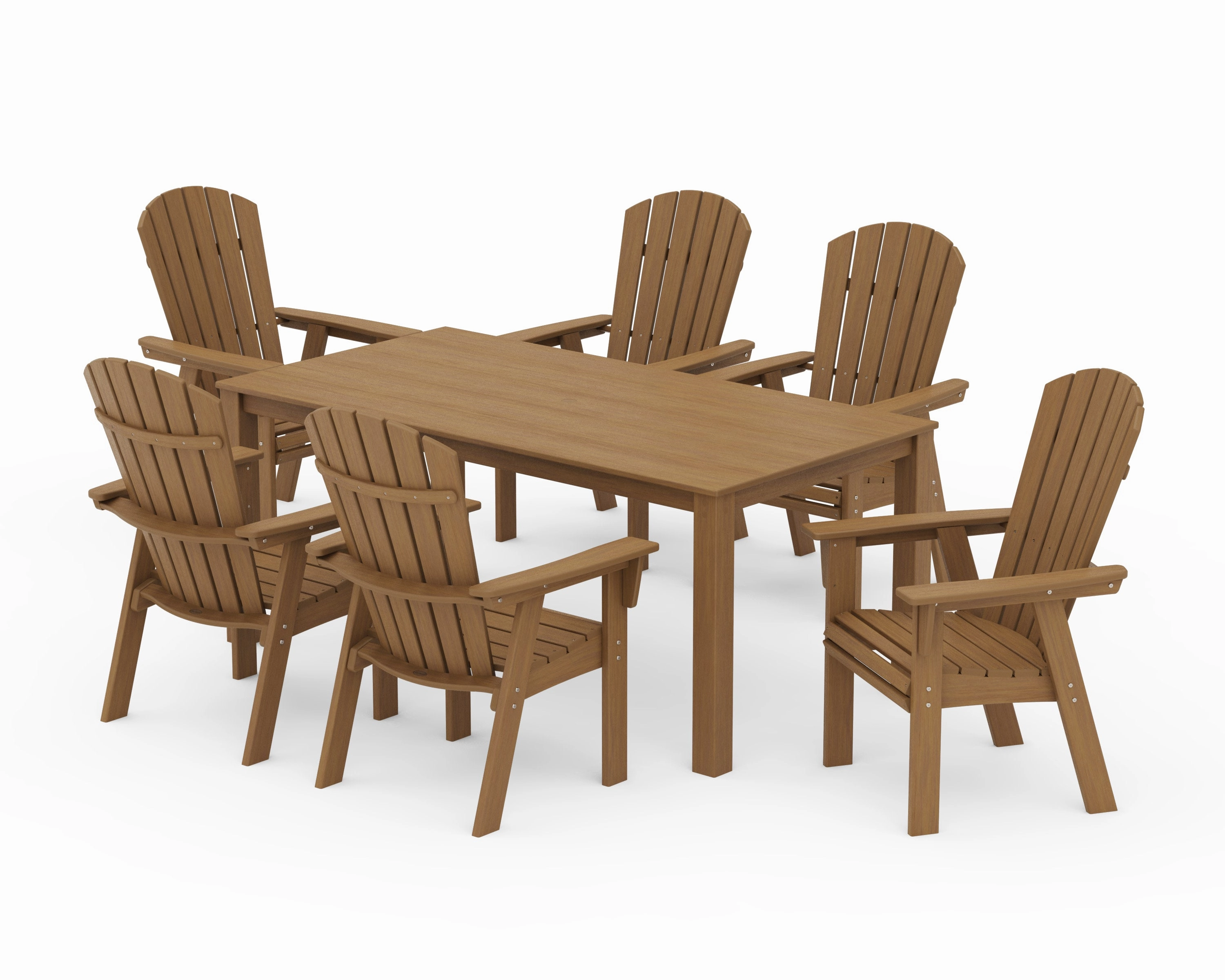 Nautical Curveback Adirondack 7-Piece Parsons Dining Set