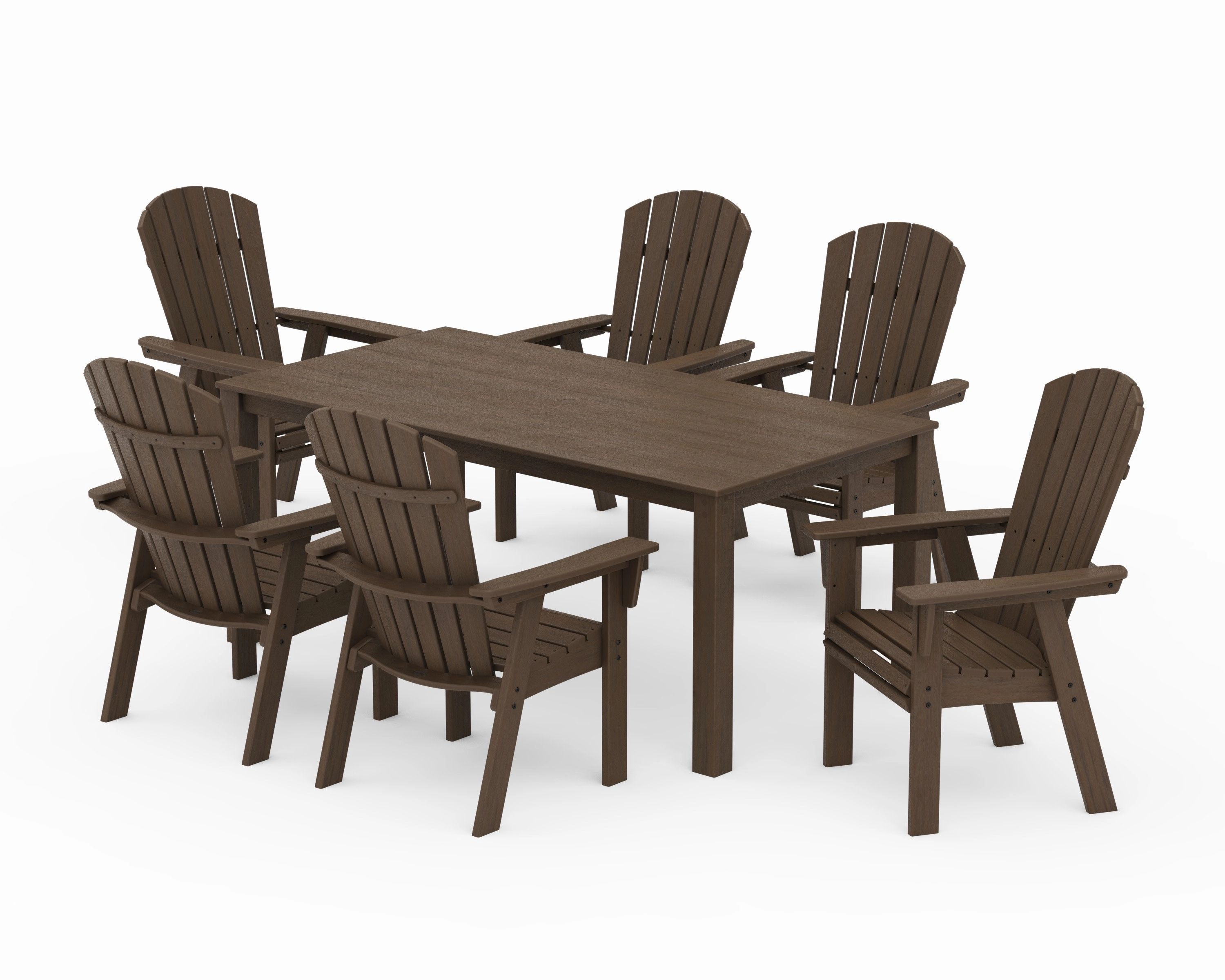 Nautical Curveback Adirondack 7-Piece Parsons Dining Set