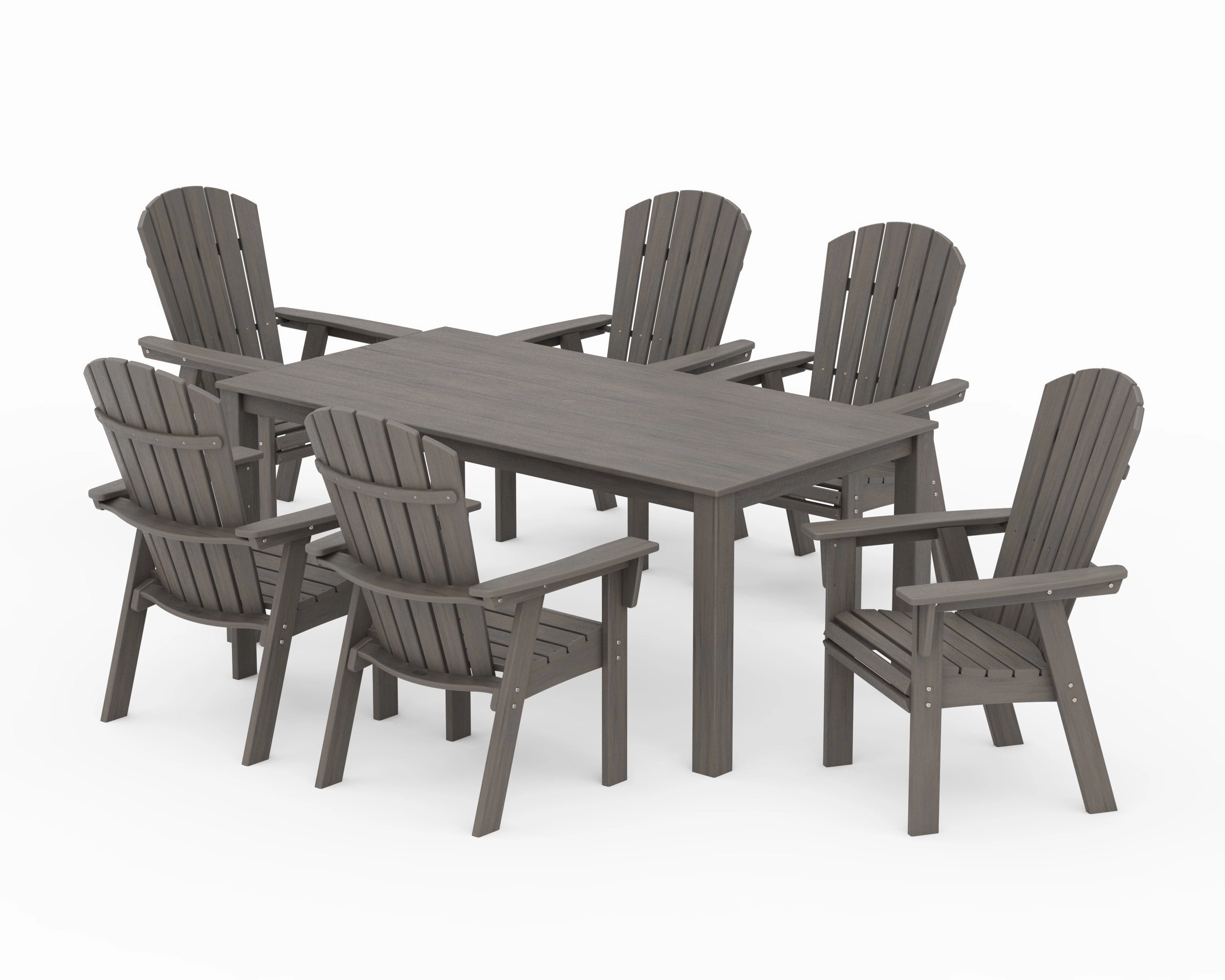 Nautical Curveback Adirondack 7-Piece Parsons Dining Set