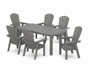 Nautical Curveback Adirondack 7-Piece Parsons Dining Setoutdoor patio furniture set