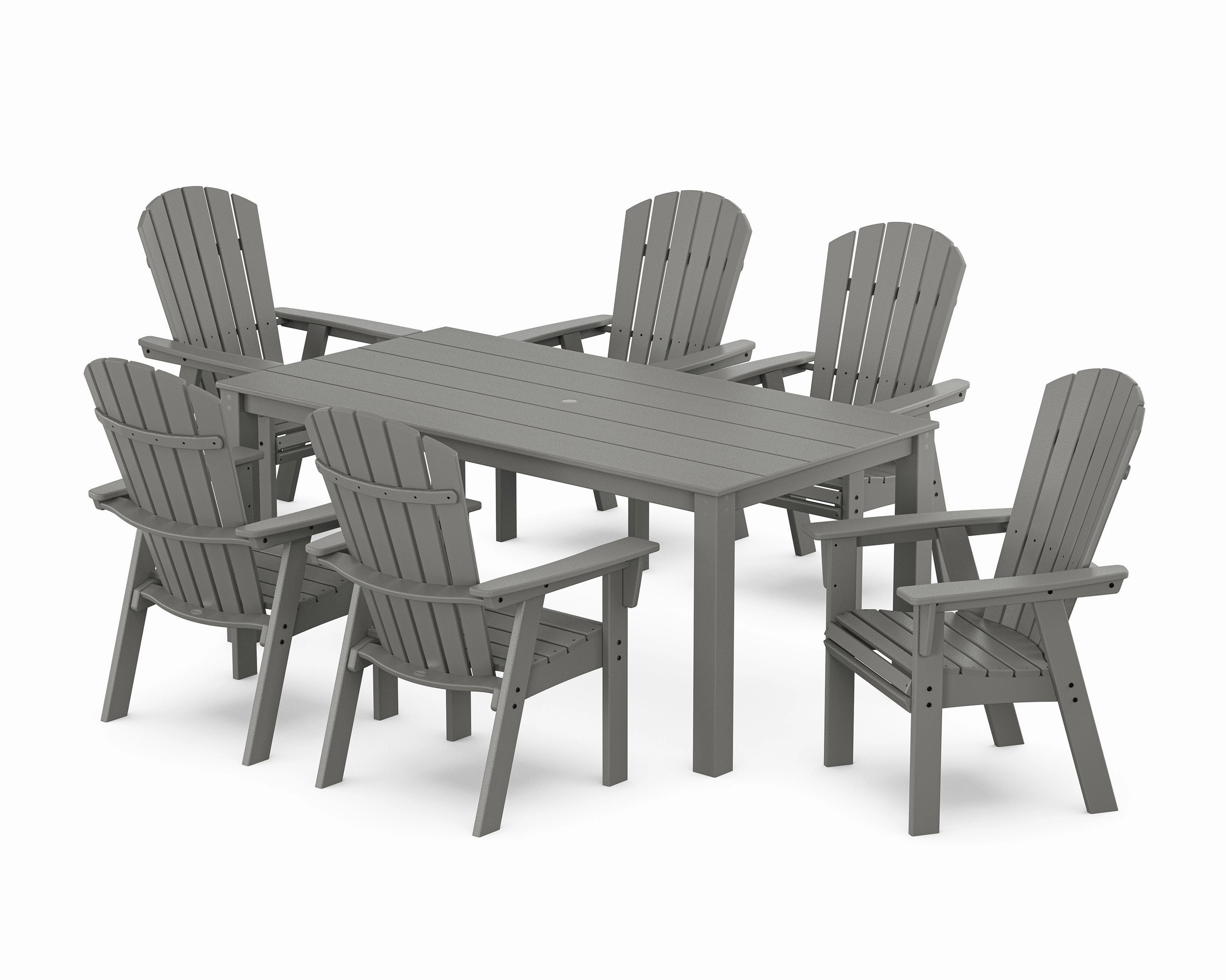 Nautical Curveback Adirondack 7-Piece Parsons Dining Setoutdoor patio furniture set