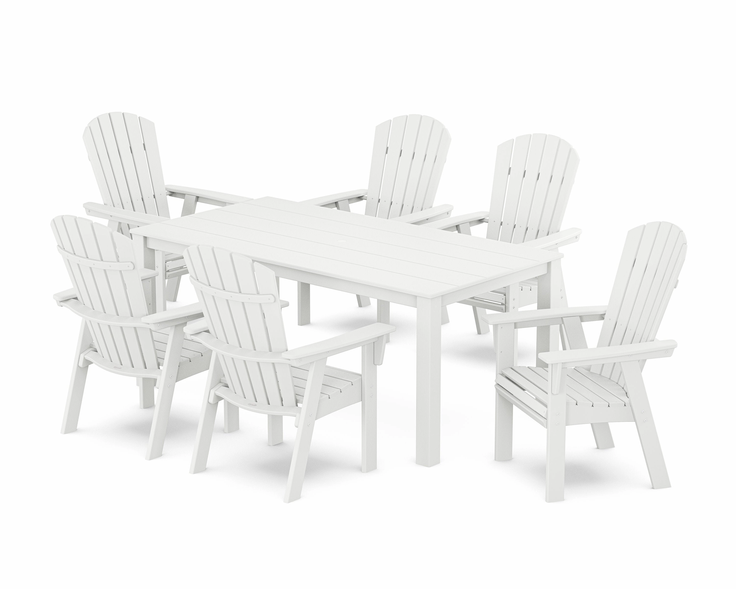 Nautical Curveback Adirondack 7-Piece Parsons Dining Set