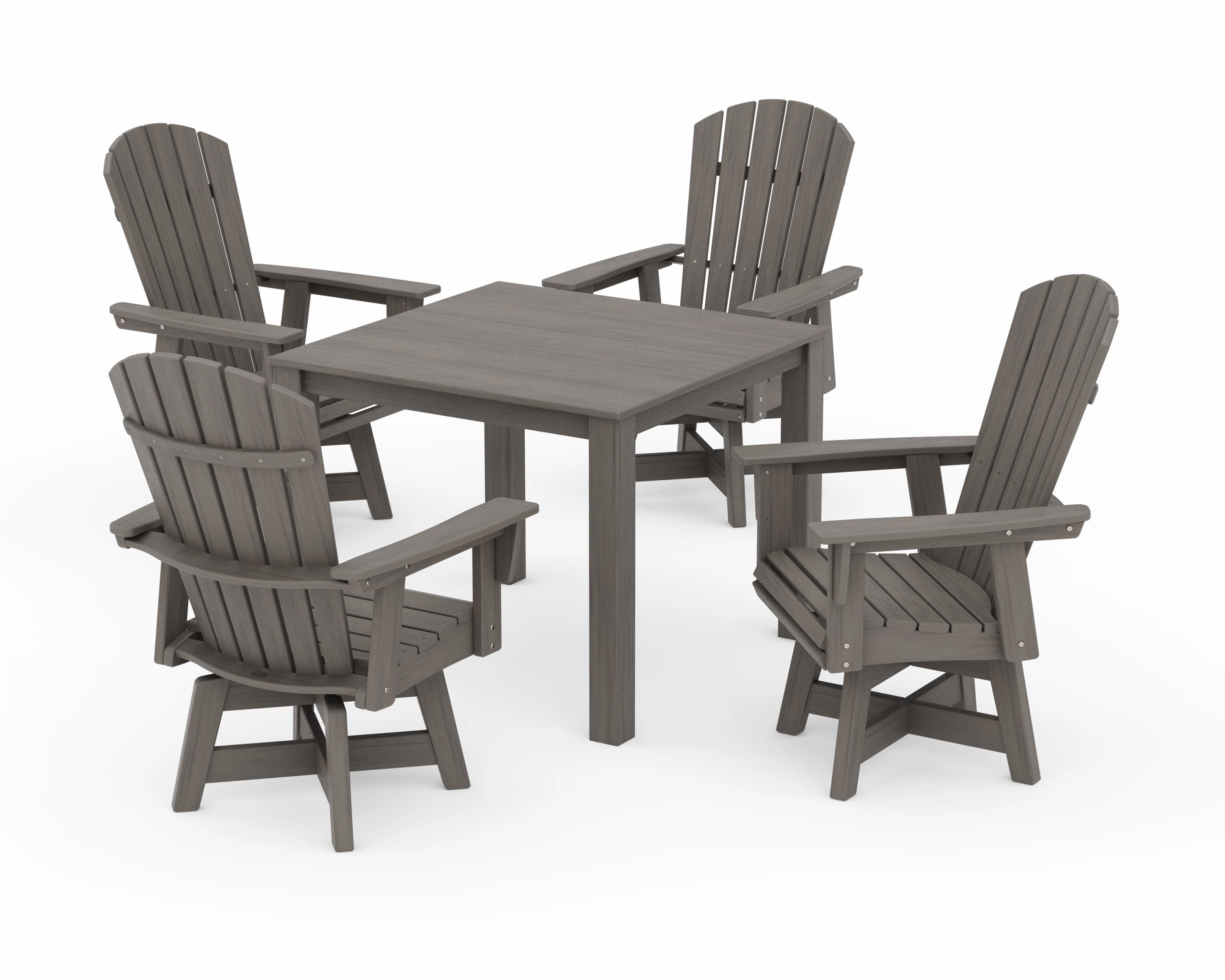 Nautical Curveback Adirondack Swivel 5-Piece Parsons Dining Set
