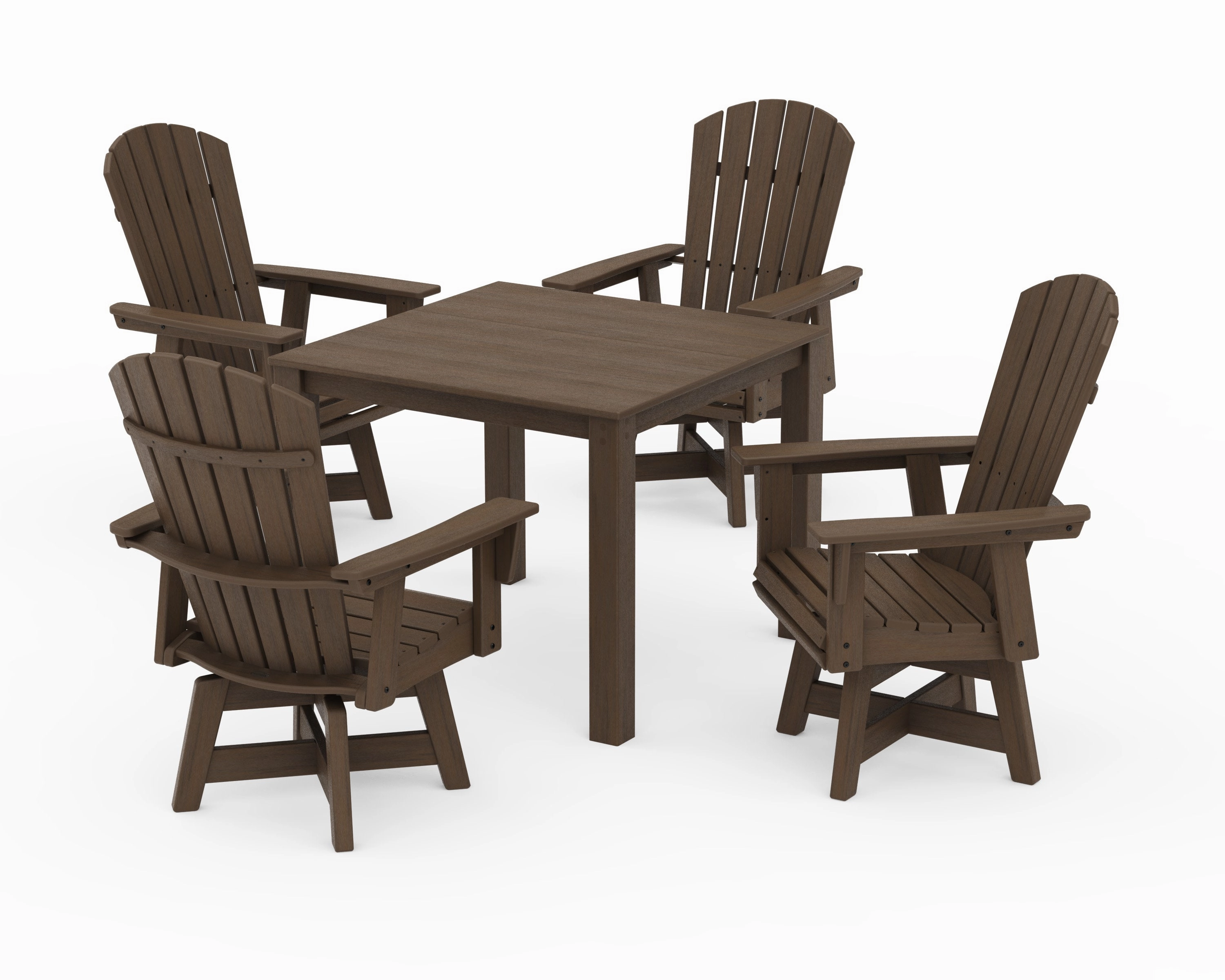Nautical Curveback Adirondack Swivel 5-Piece Parsons Dining Set