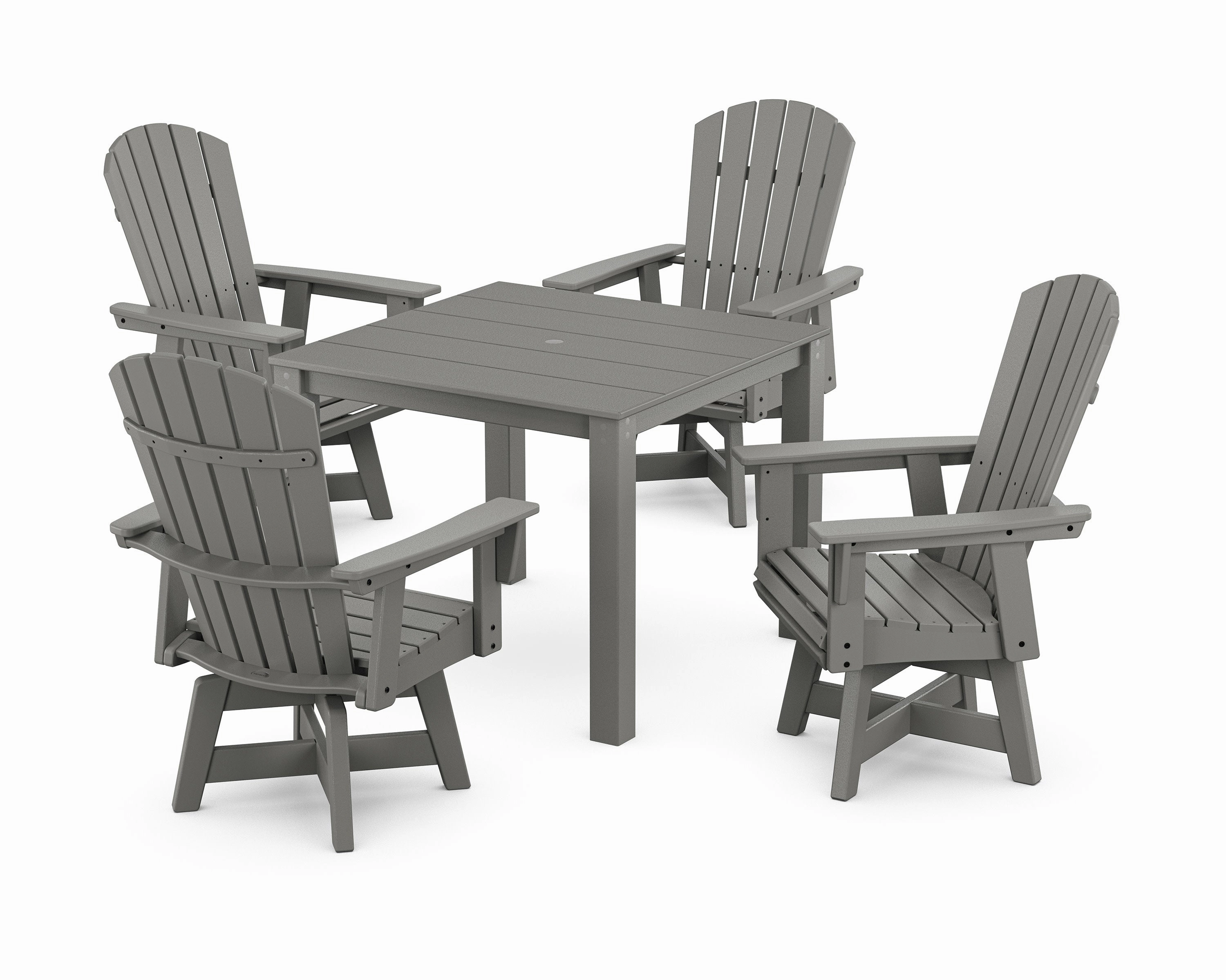 Nautical Curveback Adirondack Swivel 5-Piece Parsons Dining Setoutdoor patio furniture set