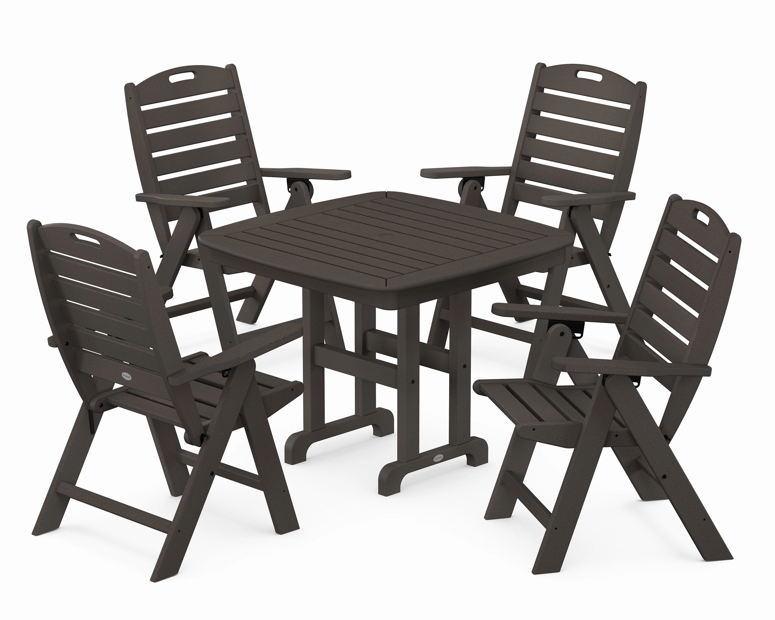 Nautical Folding Highback Chair 5-Piece Dining Set