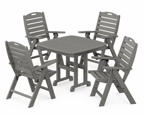 Nautical Folding Highback Chair 5-Piece Dining Setoutdoor patio furniture set