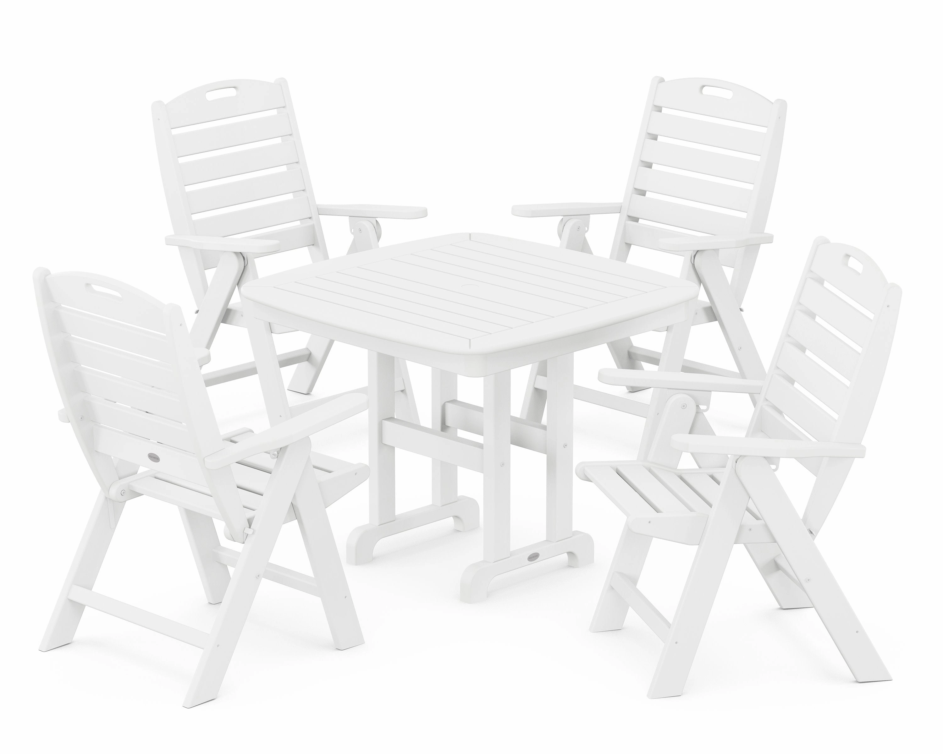 Nautical Folding Highback Chair 5-Piece Dining Set