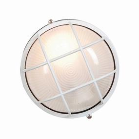 Nauticus Round Dual Mount One Light Bulkhead WhiteOutdoor wall sconces with motion sensor