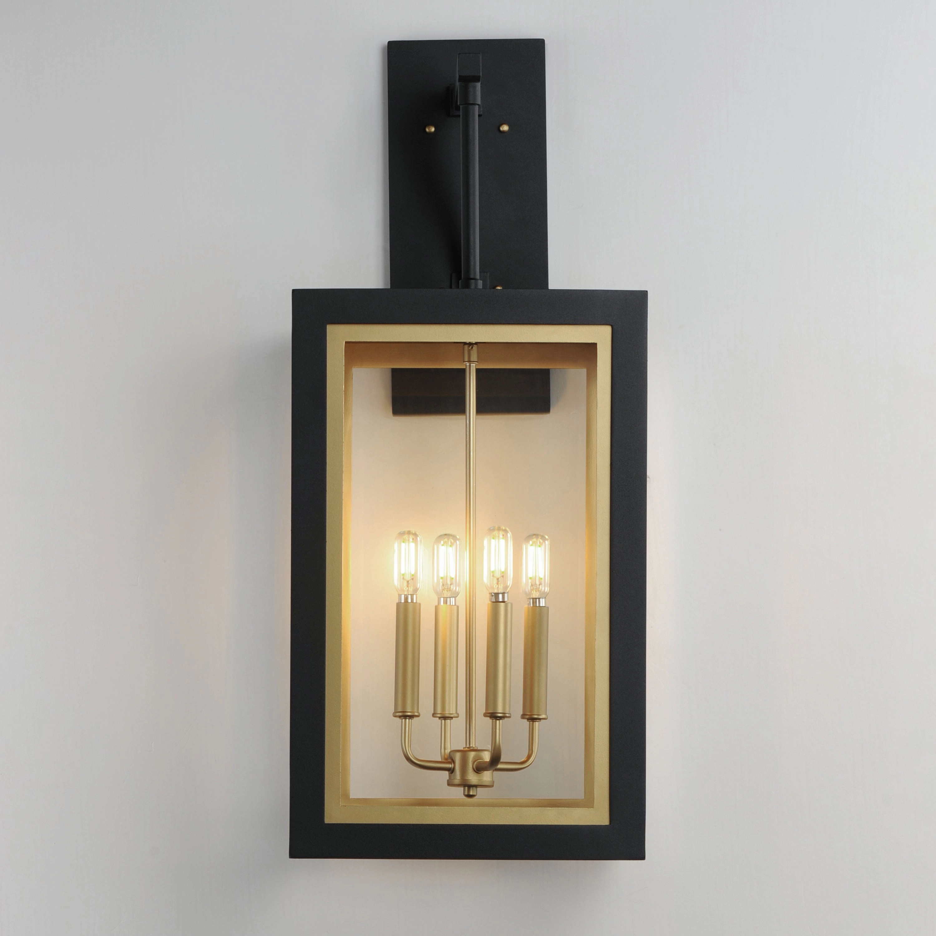 Neoclass Four Light Outdoor Wall Sconce Black / Gold
