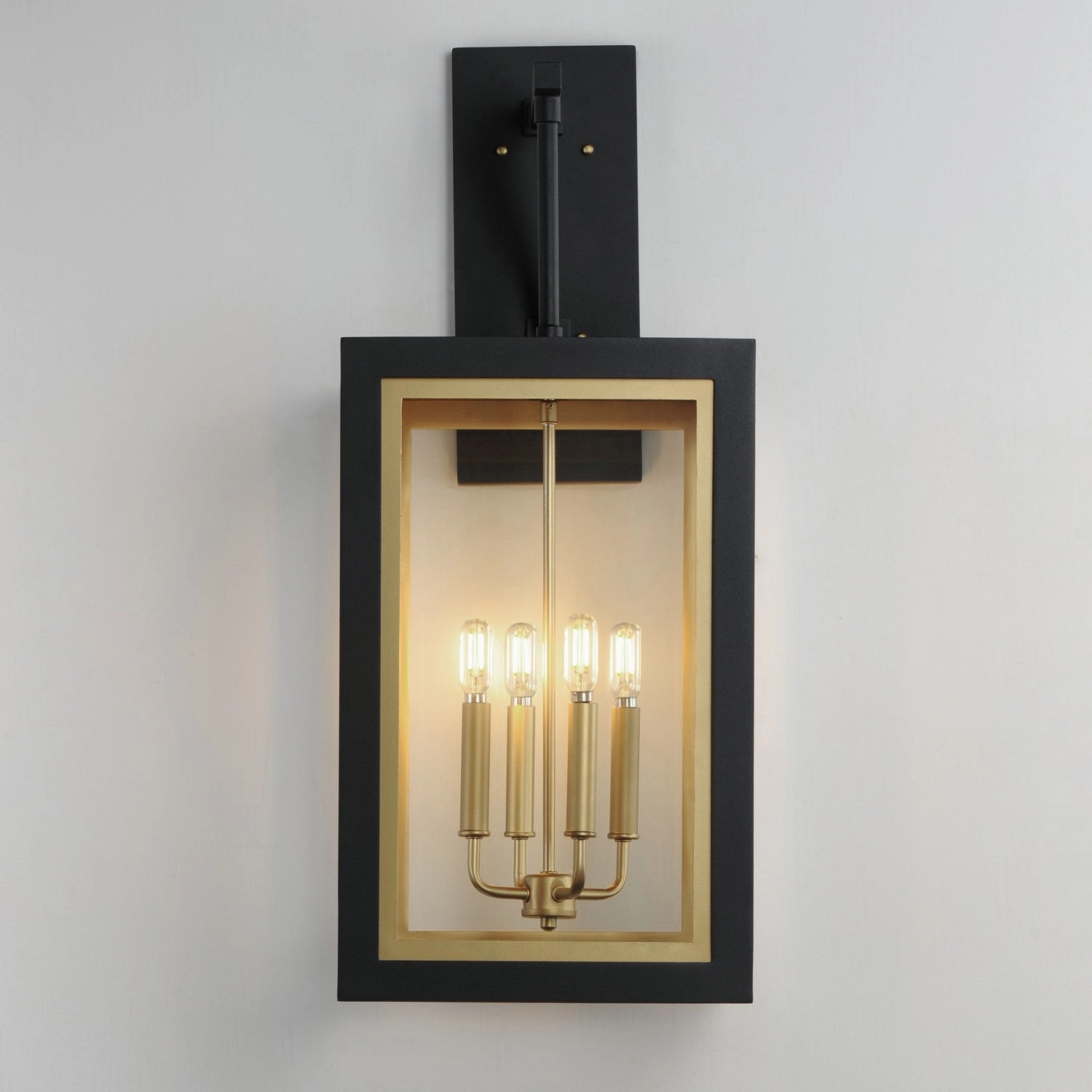 Neoclass Four Light Outdoor Wall Sconce Black / Gold