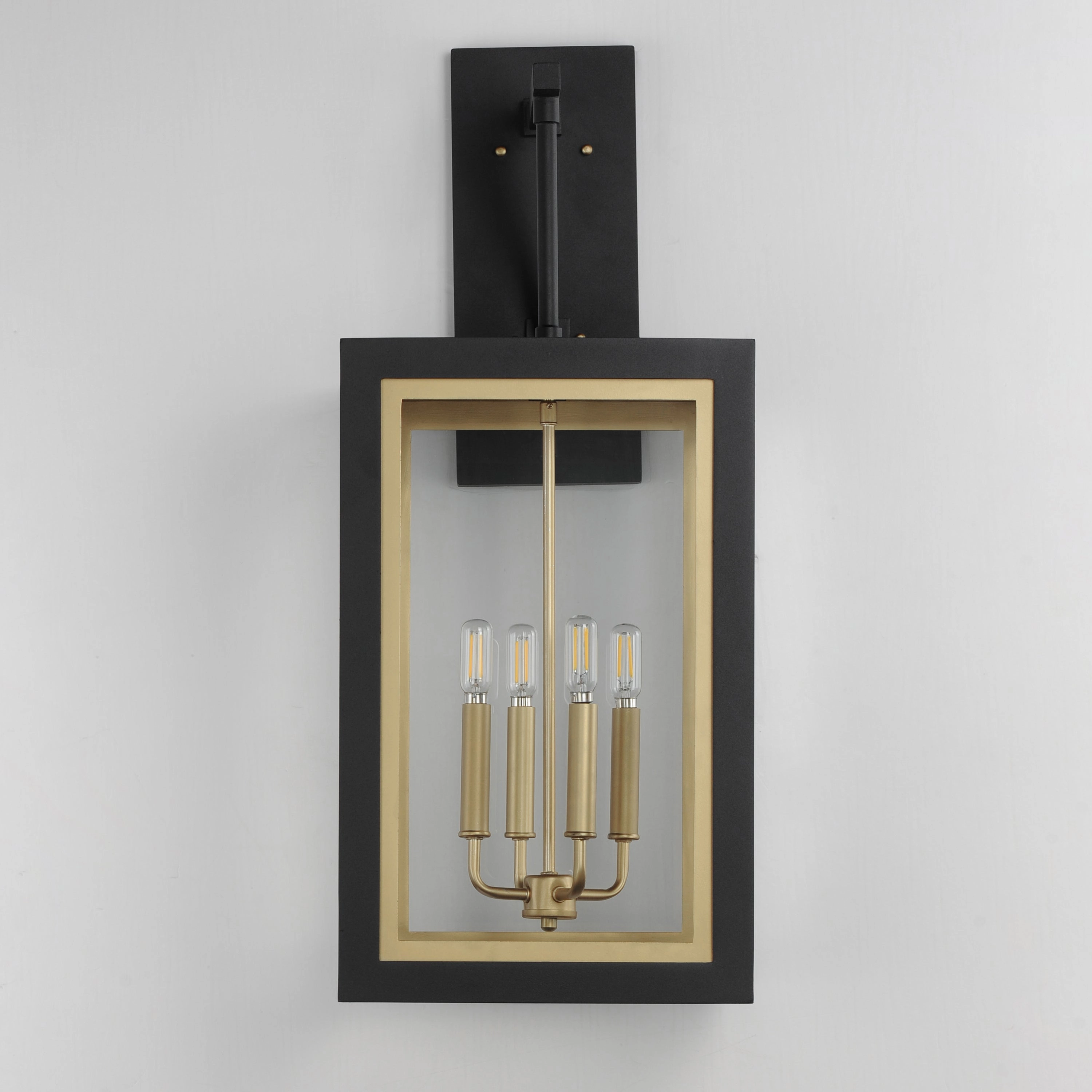 Neoclass Four Light Outdoor Wall Sconce Black / Gold