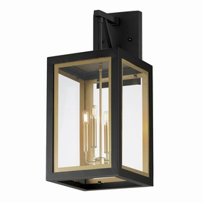 Neoclass Four Light Outdoor Wall Sconce Black / GoldOutdoor wall sconces with motion sensor