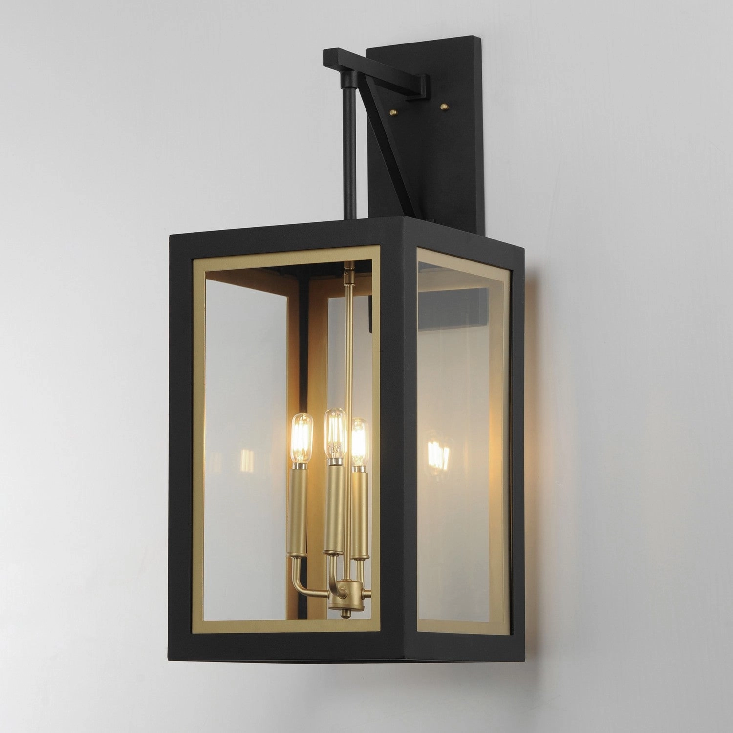 Neoclass Four Light Outdoor Wall Sconce Black / Gold