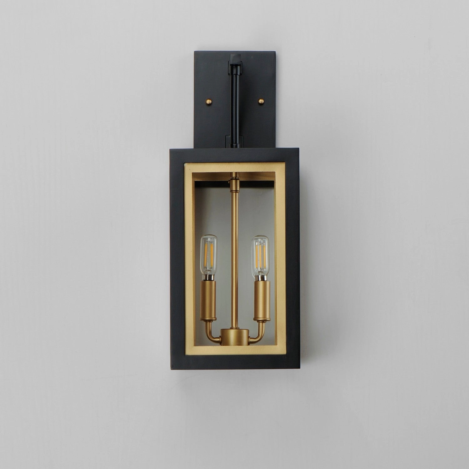 Neoclass Two Light Outdoor Wall Sconce Black / Gold