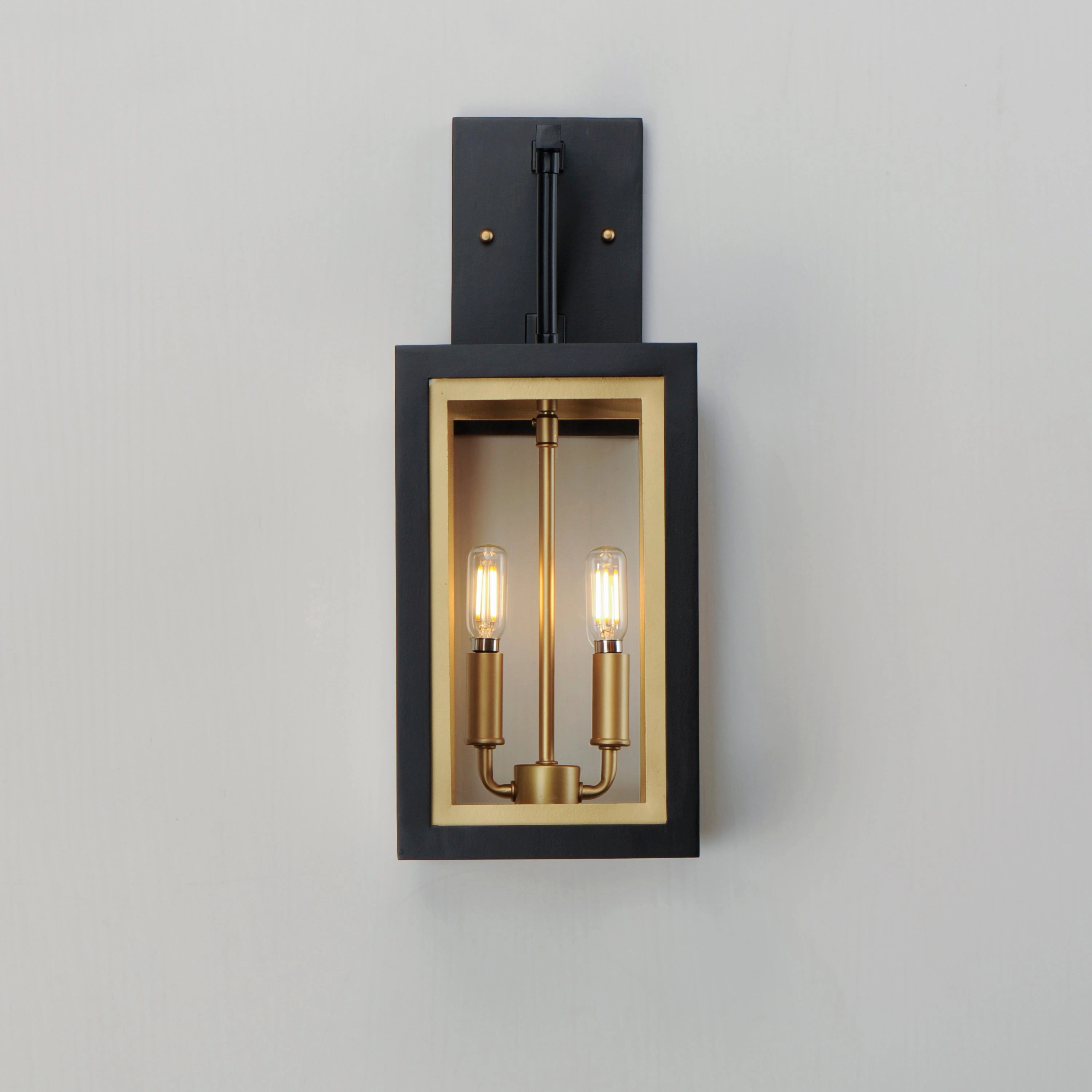 Neoclass Two Light Outdoor Wall Sconce Black / Gold