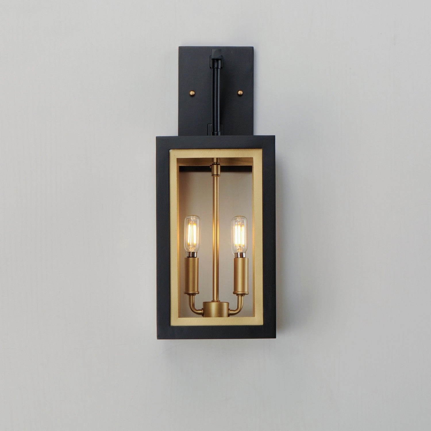 Neoclass Two Light Outdoor Wall Sconce Black / Gold