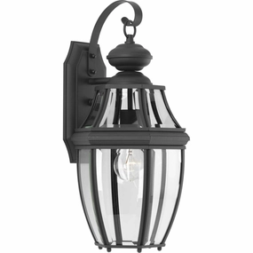 New Haven One Light Wall Lantern BlackOutdoor wall sconces with motion sensor