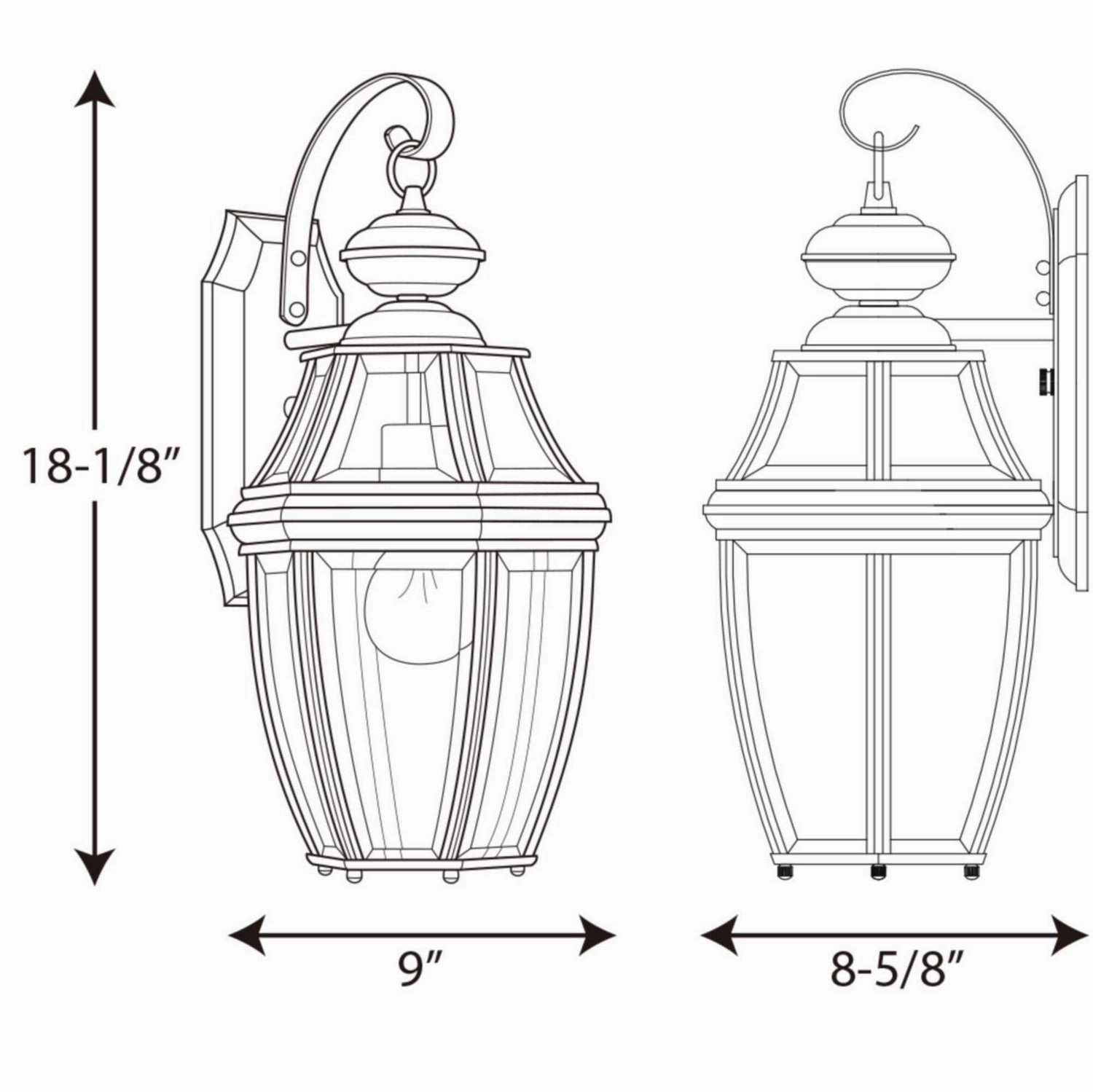 New Haven One Light Wall Lantern Black