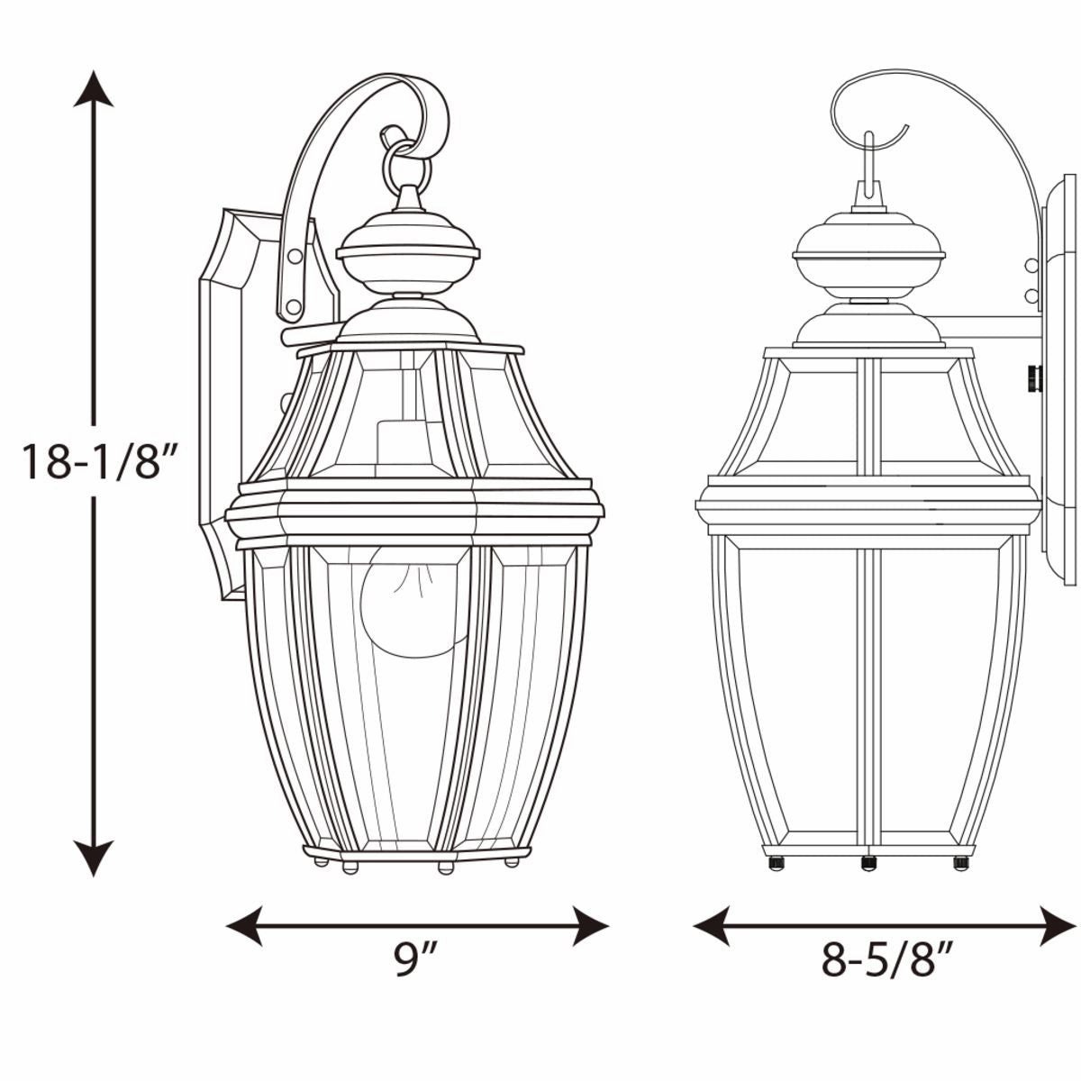 New Haven One Light Wall Lantern Black