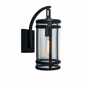 New Yorker One Light Outdoor Wall Mount Acid Dipped BlackOutdoor wall sconces with motion sensor