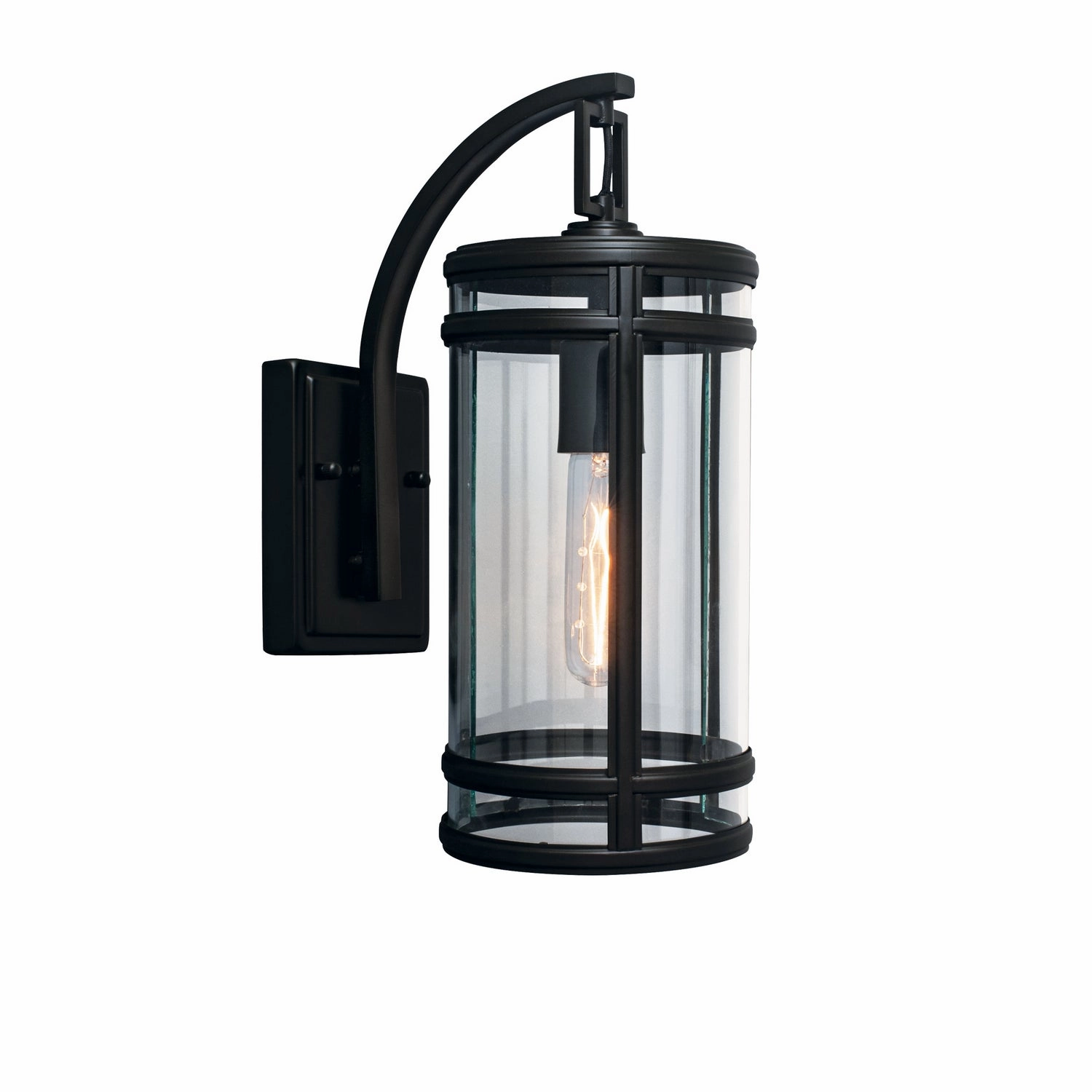 New Yorker One Light Outdoor Wall Mount Acid Dipped BlackOutdoor wall sconces with motion sensor