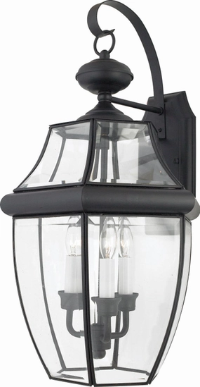 Newbury Three Light Outdoor Wall Lantern Mystic BlackOutdoor wall sconces with motion sensor