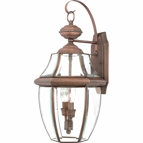 Newbury Two Light Outdoor Wall Lantern Aged CopperOutdoor wall sconces with motion sensor