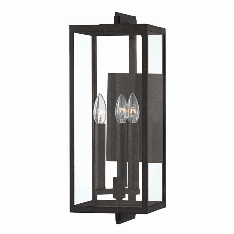 Nico Three Light Outdoor Wall Sconce French IronOutdoor wall sconces with motion sensor