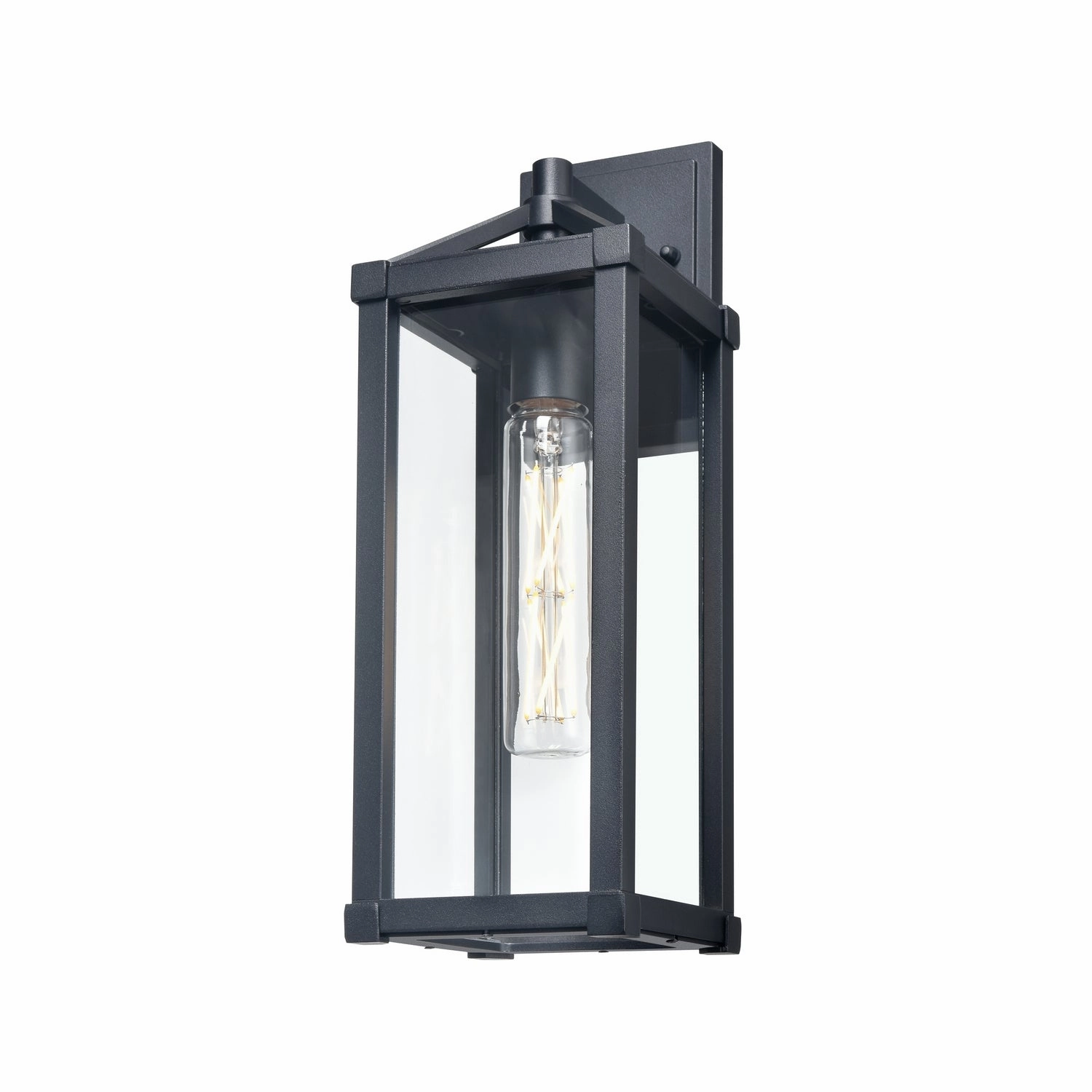 Nipigon Outdoor One Light Wall Sconce Black w/Clear GlassOutdoor wall sconces with motion sensor
