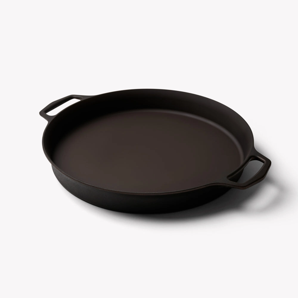 No.16 Double-Handled Cast Iron Skillet space-saving outdoor cooking solutions