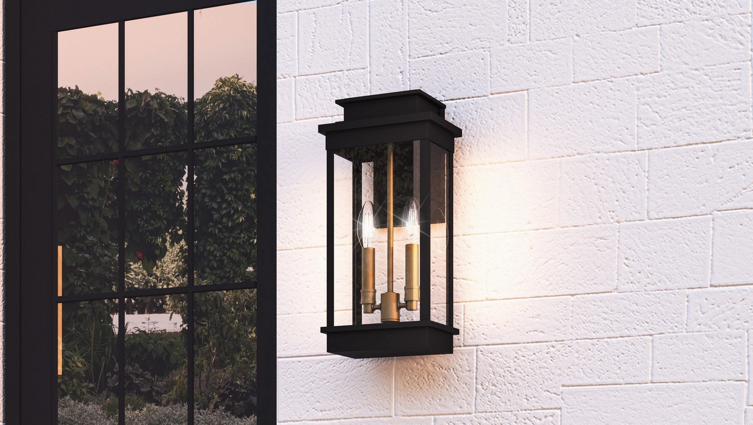 Noelle Two Light Outdoor Wall Mount Matte Black