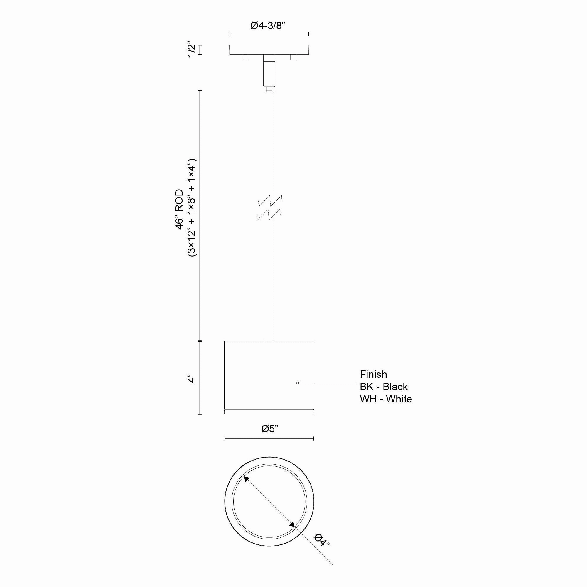 Nordic 4" (5" Dia.) LED Exterior Pendant