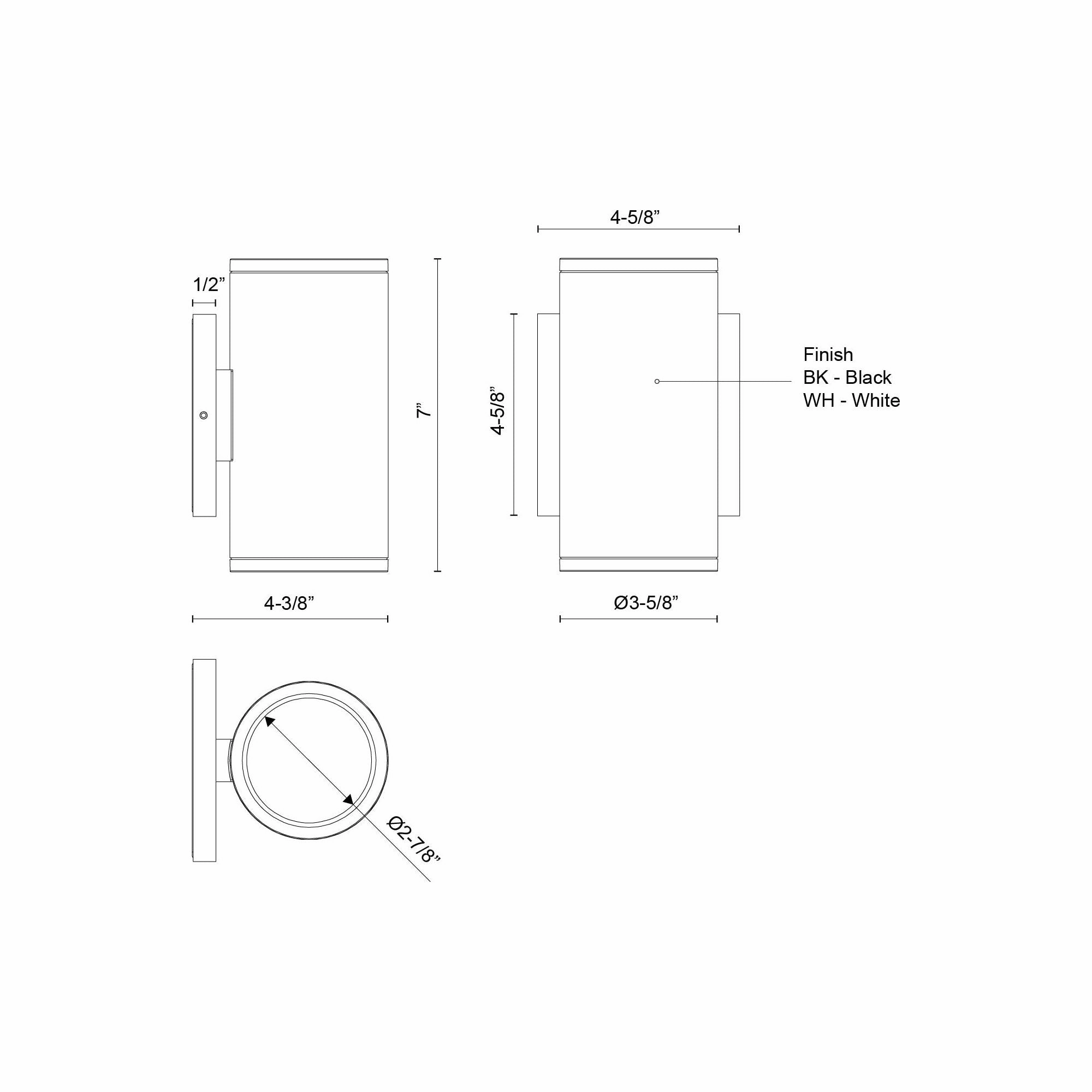 Nordic 7" (3" Dia.) LED Exterior Wall