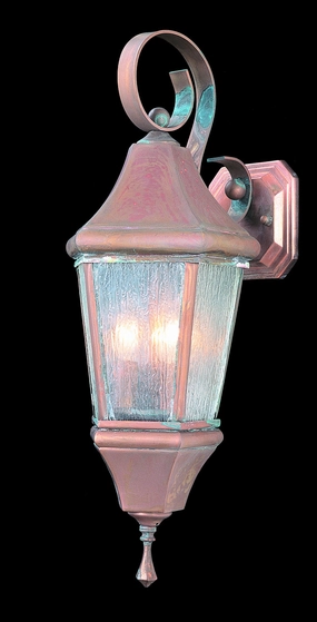 Normandy Three Light Exterior Wall Mount Raw CopperOutdoor wall sconces with motion sensor