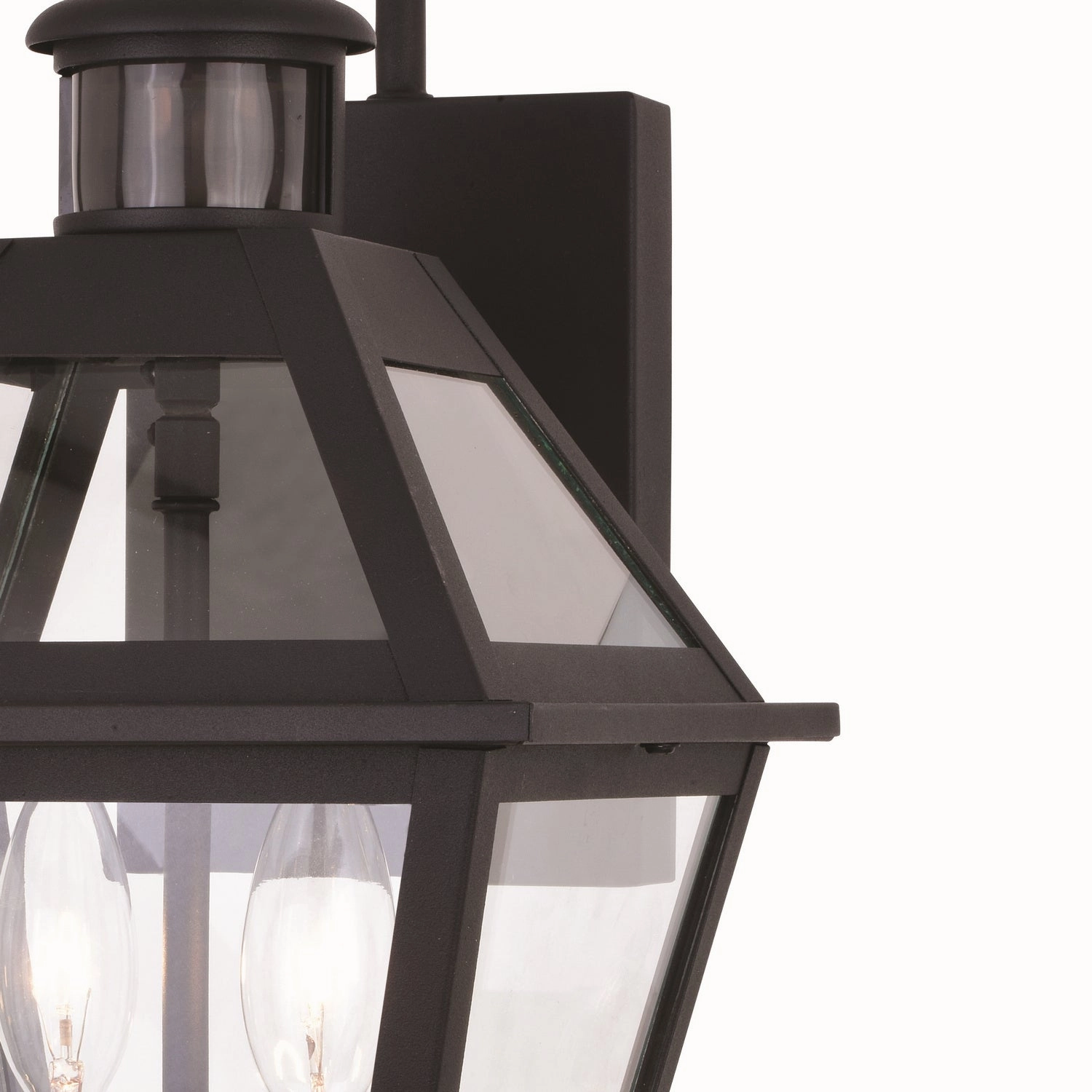 Nottingham Two Light Outdoor Motion Sensor Wall Light Textured Black